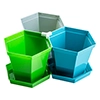 Plastic Hexagonal Pots with Saucers