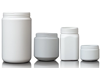 White Plastic Cosmetic Jars