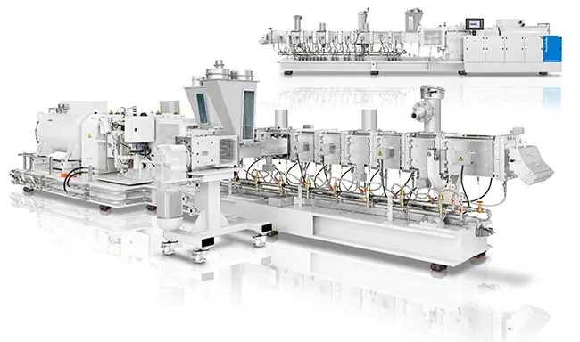 Additive processing of recompounds with KraussMaffei ZE BluePower twin-screw extruder