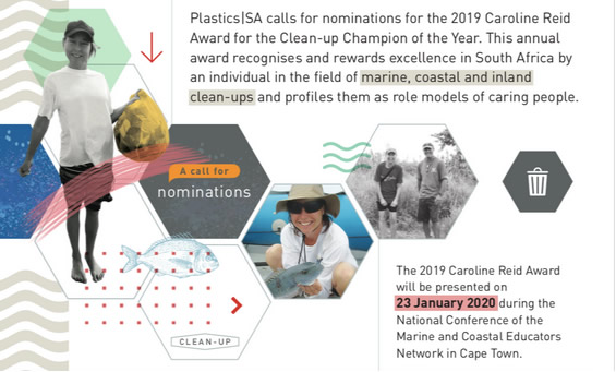 Plastics SA announces winner of the Caroline Reid award for clean up champion of the year